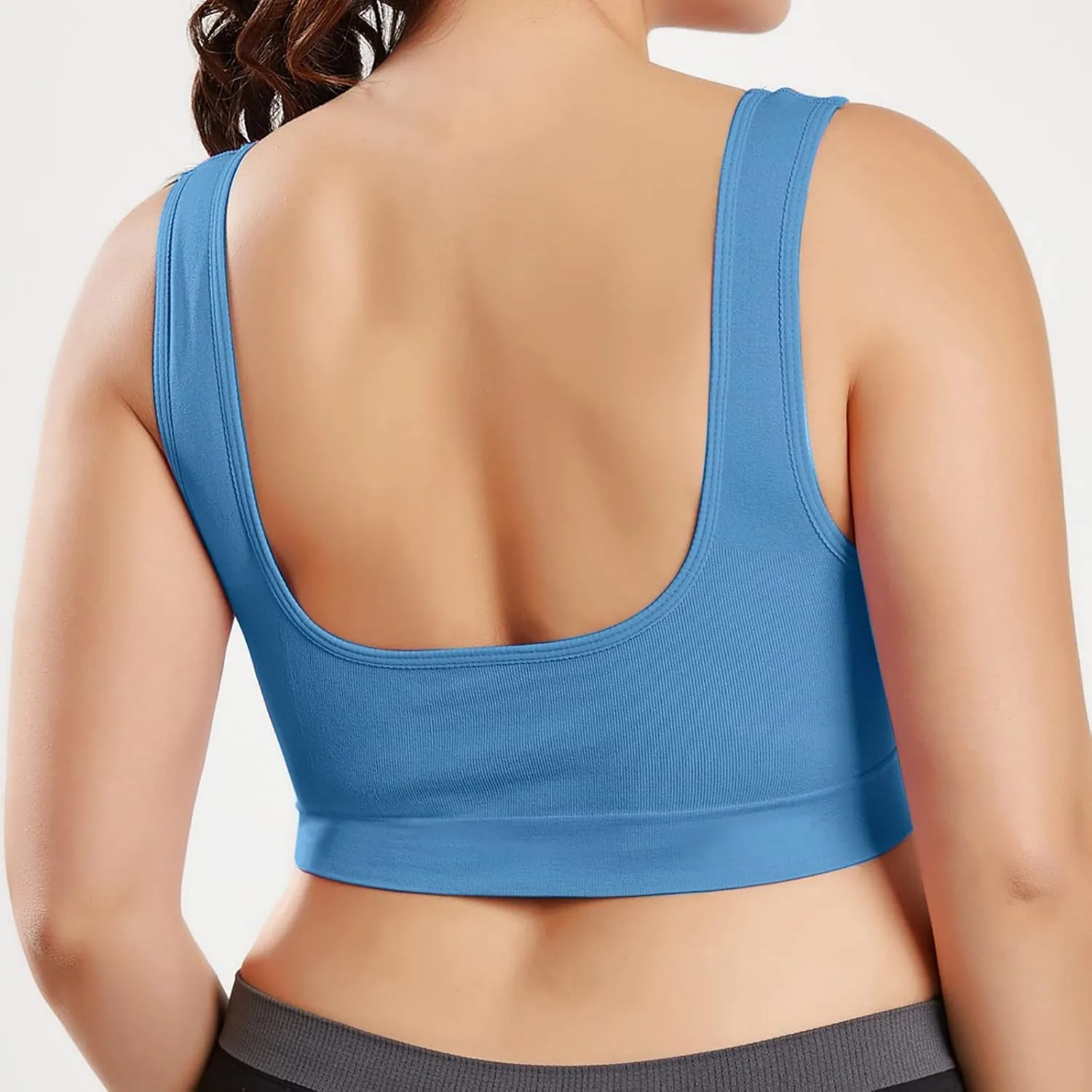 Womens' Sports Bra Longline Wirefree Padded with Medium Support, Sports Bras for Women, Workout Crop Tank Tops Padded