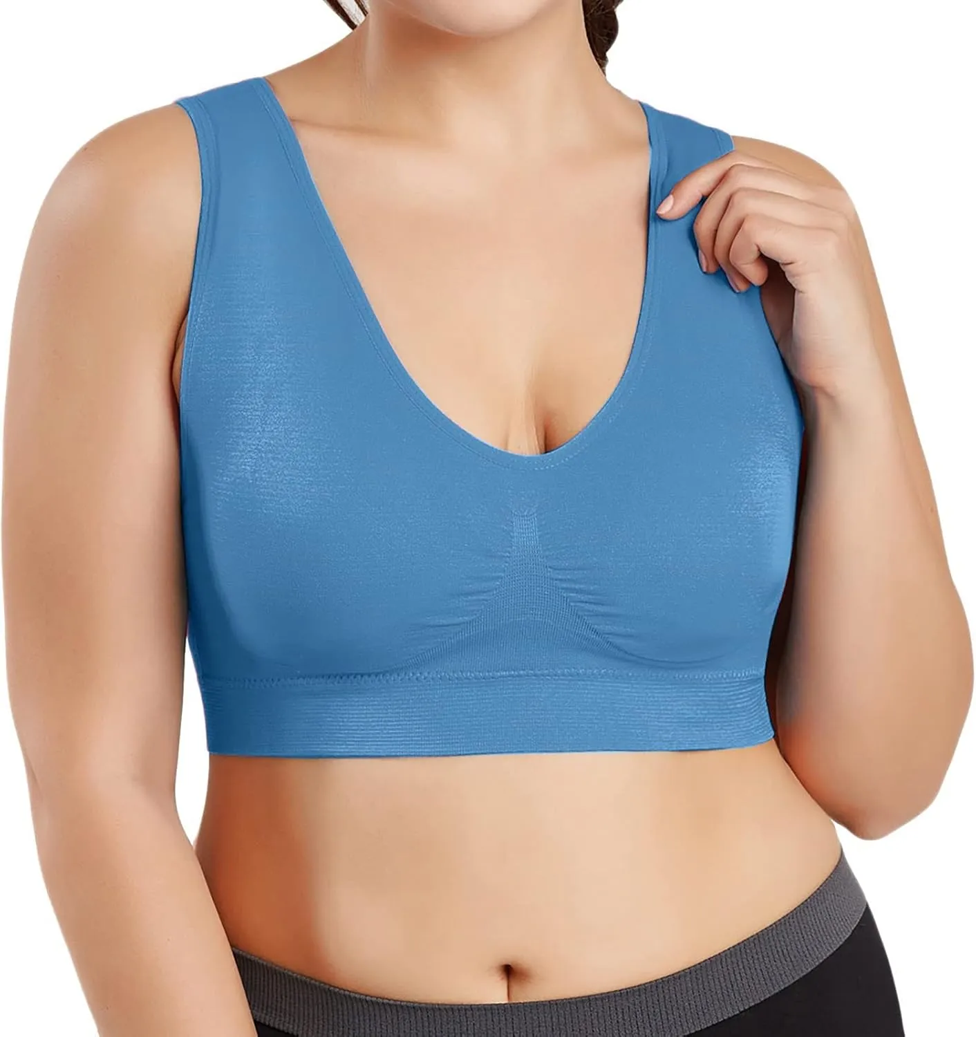 Womens' Sports Bra Longline Wirefree Padded with Medium Support, Sports Bras for Women, Workout Crop Tank Tops Padded