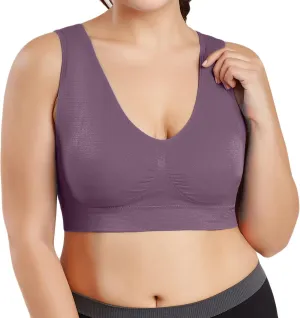 Womens' Sports Bra Longline Wirefree Padded with Medium Support, Sports Bras for Women, Workout Crop Tank Tops Padded