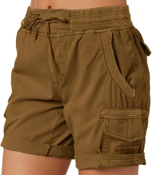 Women's Summer Cargo Shorts Relaxed Fit High Waist Casual 4 Pocketed 2024 Hiking Outdoor Shorts
