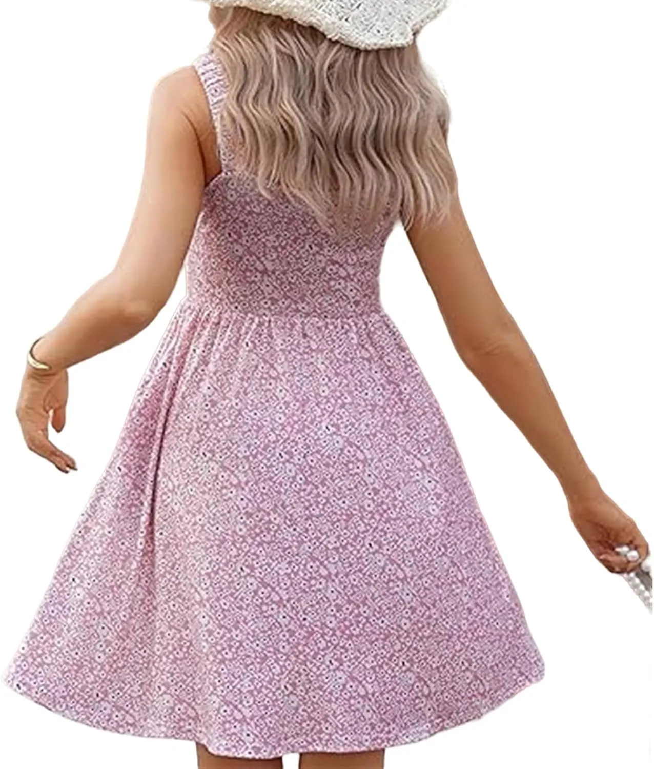 Womens Summer Casual Short Dresses Ruffle Swing A Line Short Sundresses Beach Vacation Dress