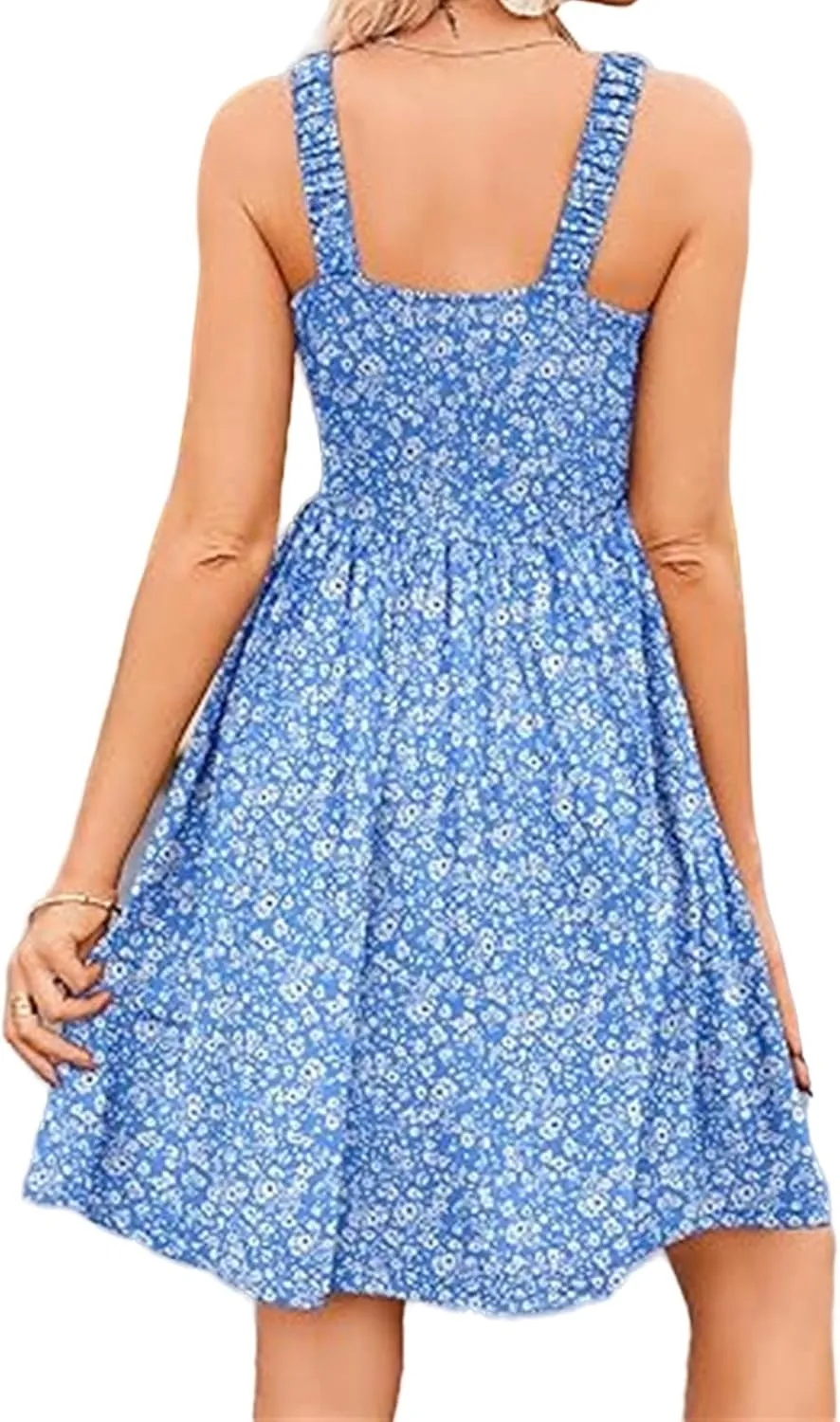 Womens Summer Casual Short Dresses Ruffle Swing A Line Short Sundresses Beach Vacation Dress