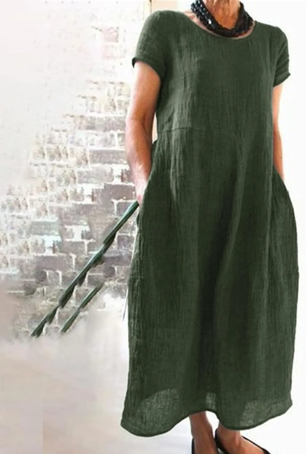 Womens Summer Dress Elastic Waist Ruffle Midi Dresses Pleated A Line Skirt for Women 2025 Church Work Dresses Clothes