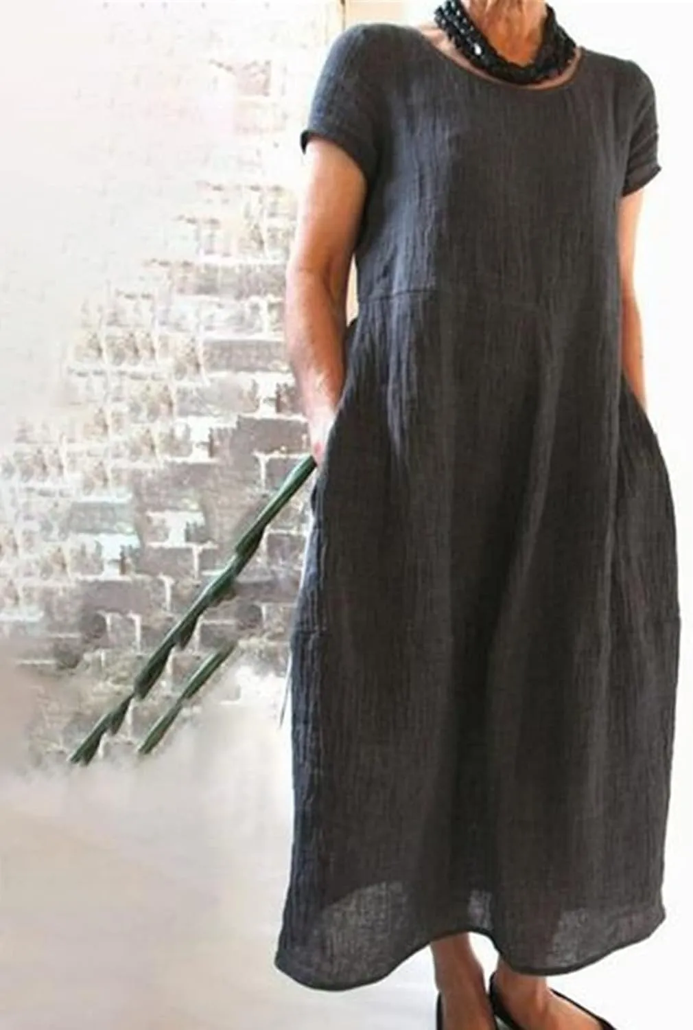 Womens Summer Dress Elastic Waist Ruffle Midi Dresses Pleated A Line Skirt for Women 2025 Church Work Dresses Clothes