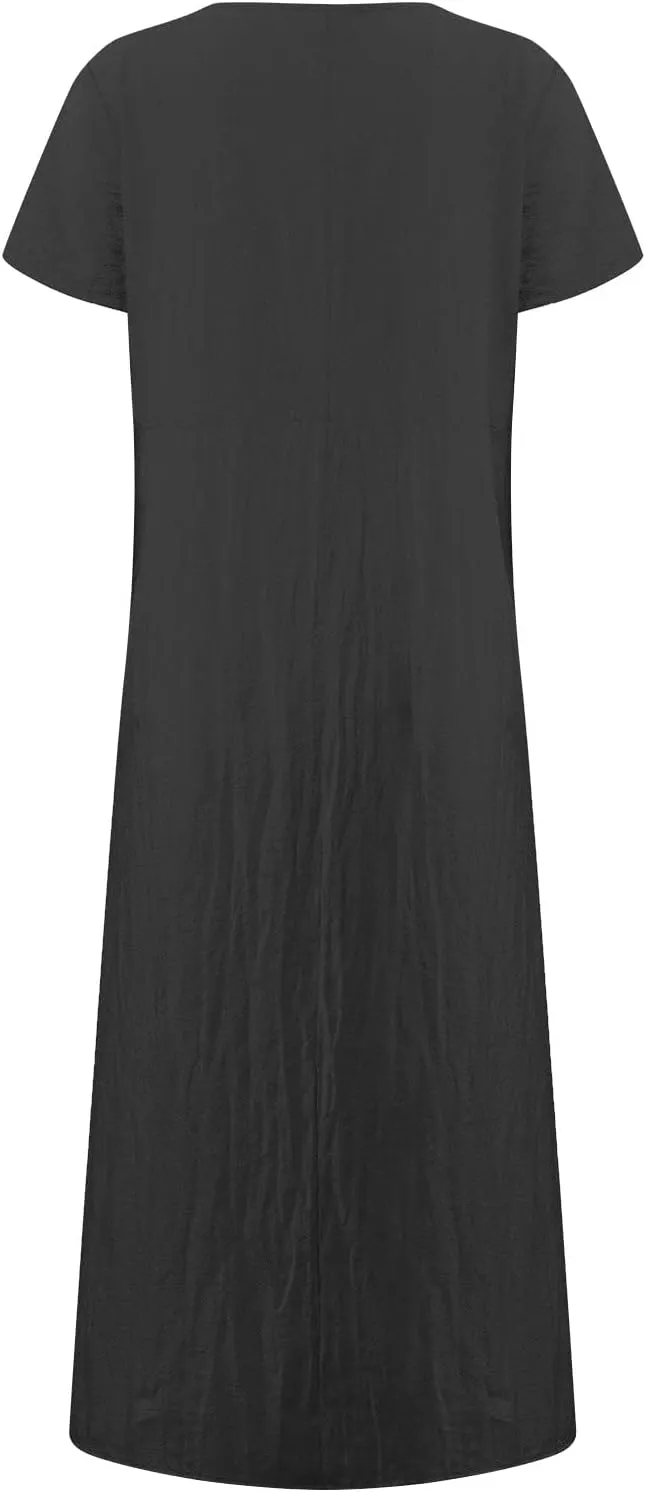 Womens Summer Dress Elastic Waist Ruffle Midi Dresses Pleated A Line Skirt for Women 2025 Church Work Dresses Clothes