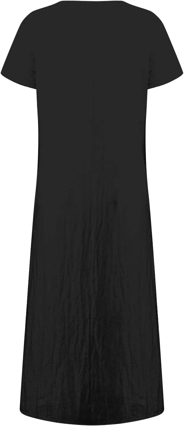 Womens Summer Dress Elastic Waist Ruffle Midi Dresses Pleated A Line Skirt for Women 2025 Church Work Dresses Clothes