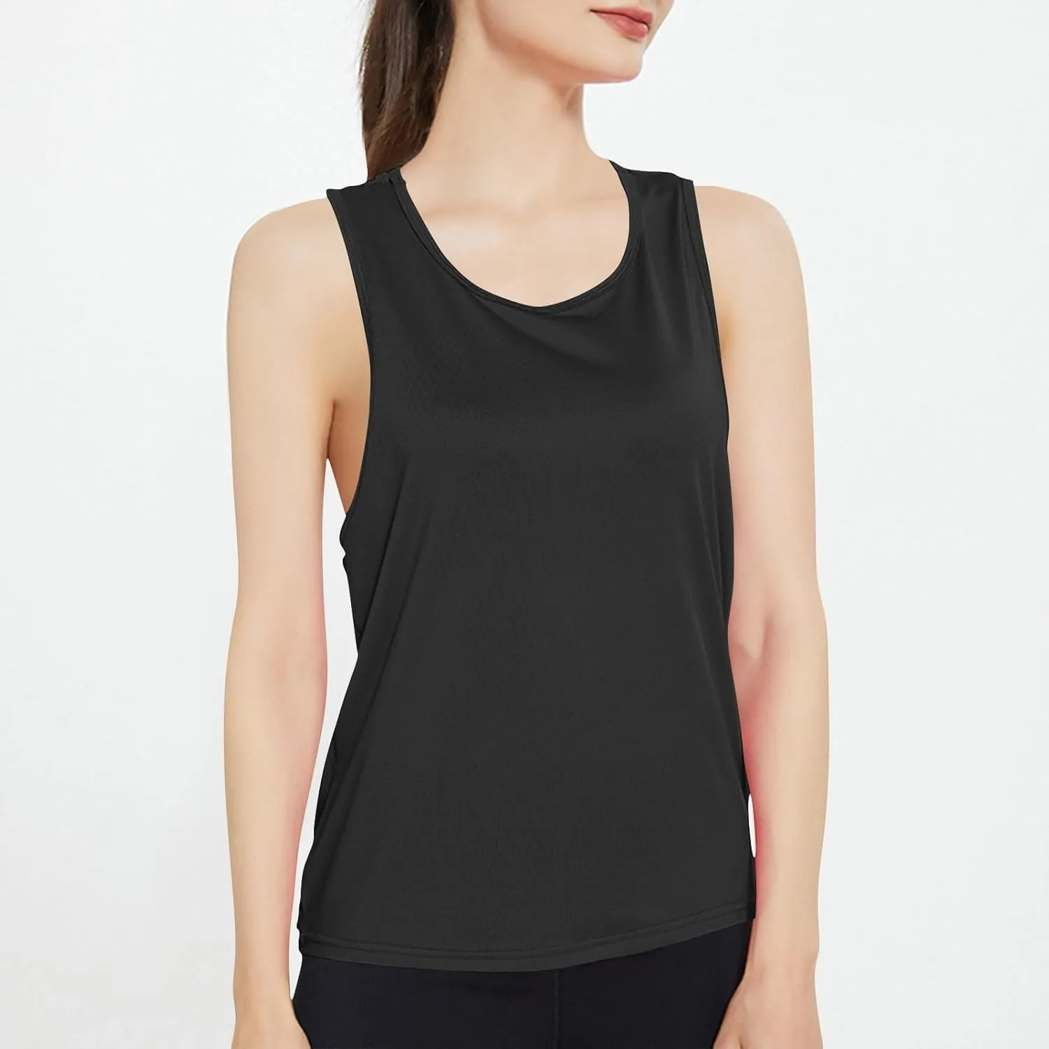 Women's Summer Sports Workout Tank Tops, Fashion Loose Comfy Racerback Sleeveless Breathable Yoga Shirts