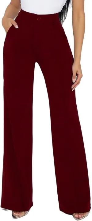 Women's Work Casual Pants Women Straight Leg Trousers Elegant Casual Pants for Business