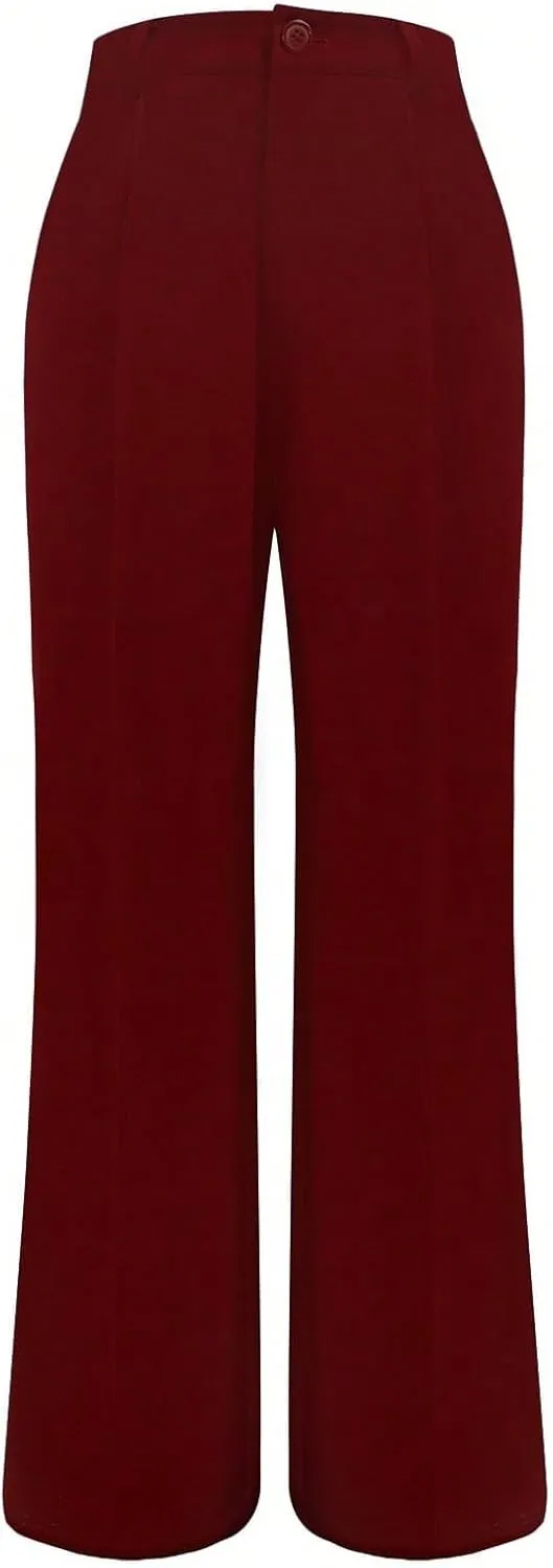 Women's Work Casual Pants Women Straight Leg Trousers Elegant Casual Pants for Business