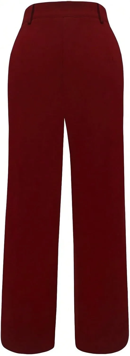 Women's Work Casual Pants Women Straight Leg Trousers Elegant Casual Pants for Business