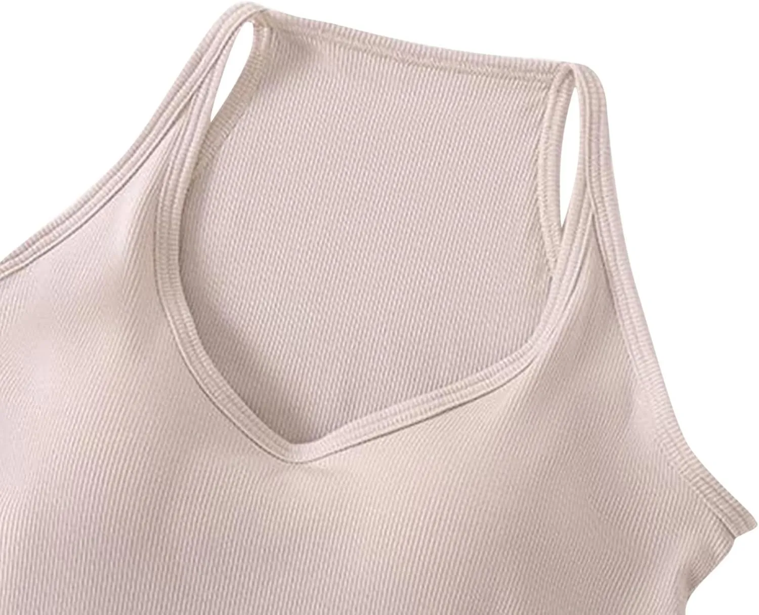 Workout Crop Tops for Women Longline Sports Bras Racerback Ribbed Tank Top with Built in Bra Yoga Athletic Shirts