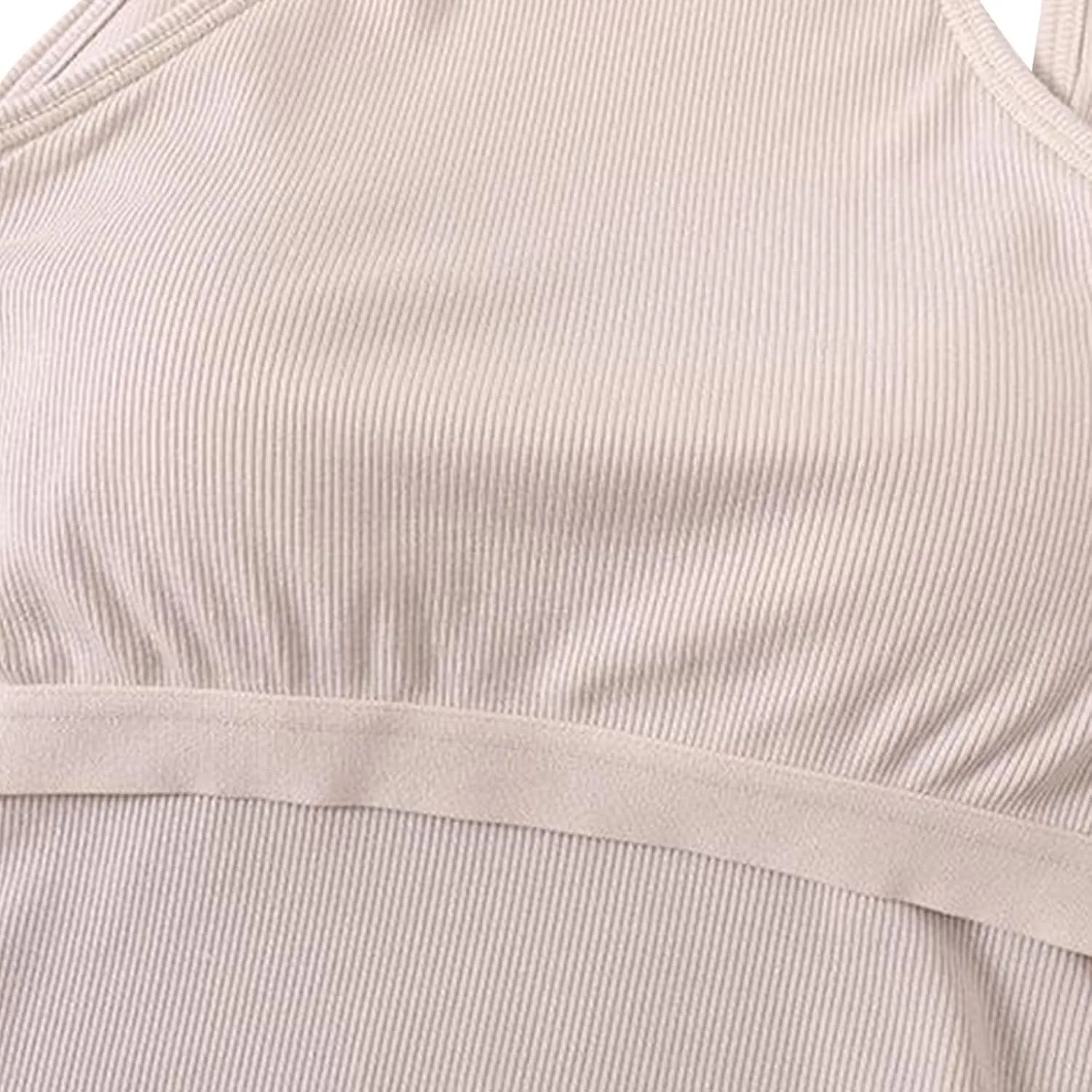 Workout Crop Tops for Women Longline Sports Bras Racerback Ribbed Tank Top with Built in Bra Yoga Athletic Shirts