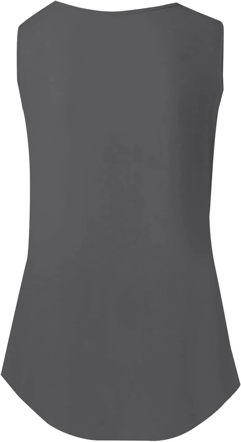 Workout Tops for Women Neck Short Sleeved 2D Printed Casual Loose and Versatile Vest Basic Racerback Slim Tops 2025