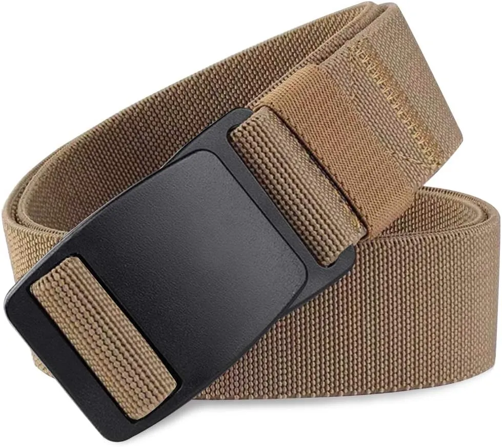 WYuZe Men's Military Tactical Web Belt, Casual Nylon Webbing with No Metal Buckle