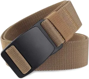 WYuZe Men's Military Tactical Web Belt, Casual Nylon Webbing with No Metal Buckle