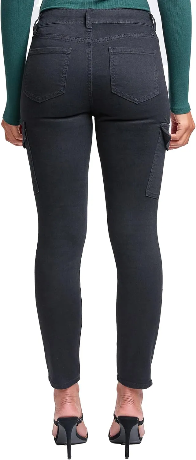 YMI Women's High Rise Skinny Cargo Jeans