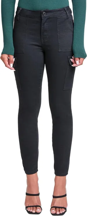 YMI Women's High Rise Skinny Cargo Jeans