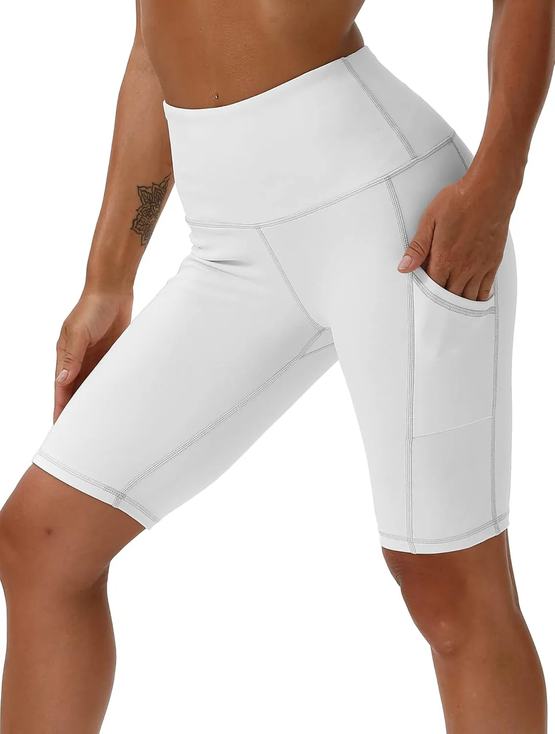 Yoga Shorts for Women High Waist Biker Shorts with Pockets Workout Athletic Running Short