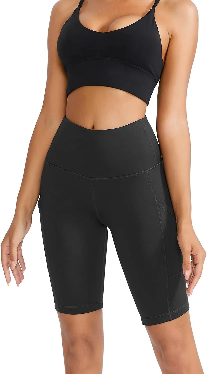 Yoga Shorts for Women High Waist Biker Shorts with Pockets Workout Athletic Running Short