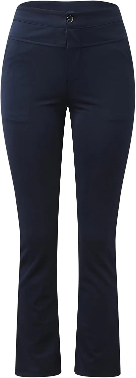 YOLAI Women Stretchy Work Business Pants Casual Straight Leg Trousers High Waist Casual Micro Flare Pants