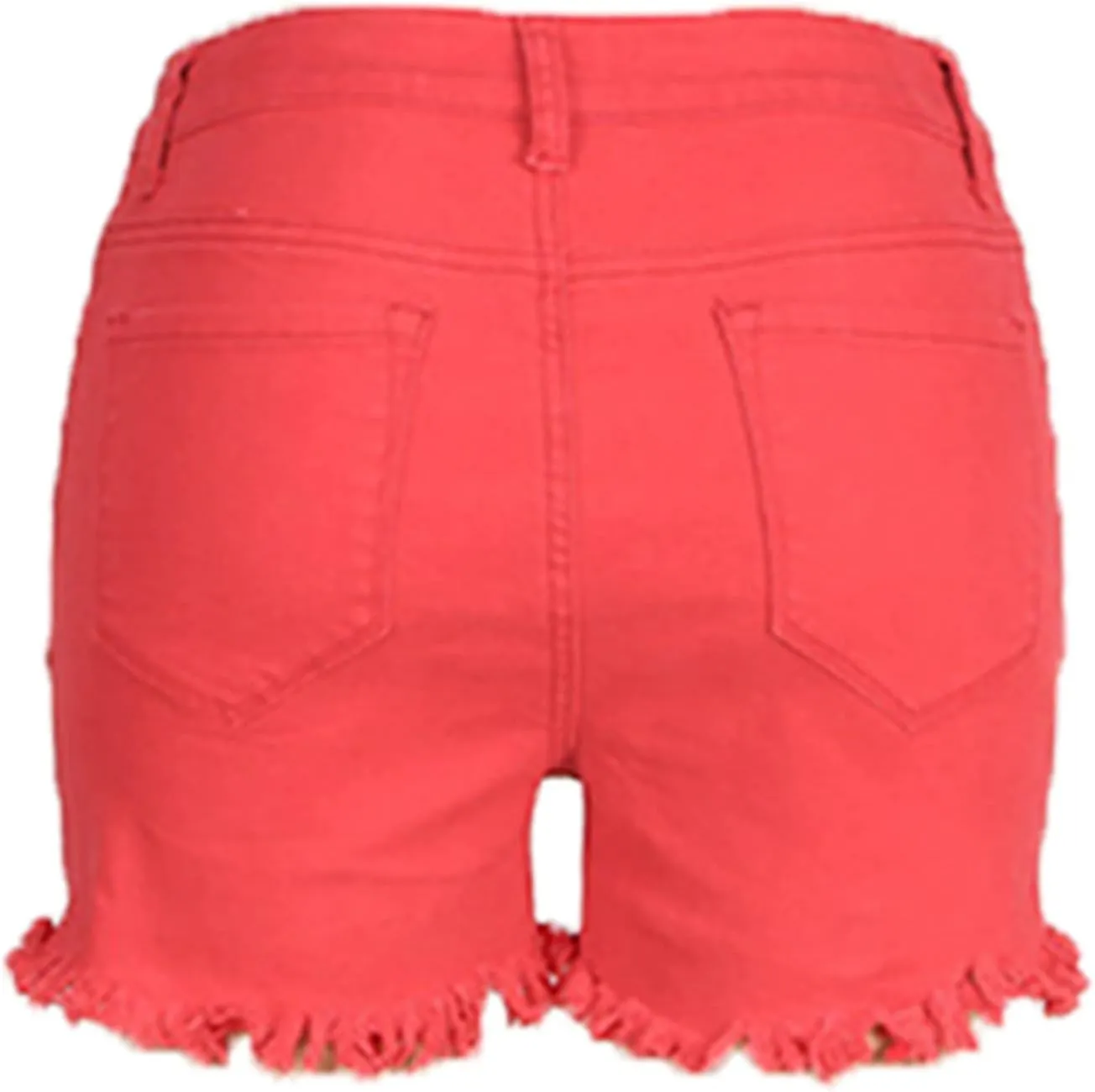 YOLAI Women's High Waisted Tassel Shorts Button Down Denim Shorts Sexy Jeans Shorts with Pockets