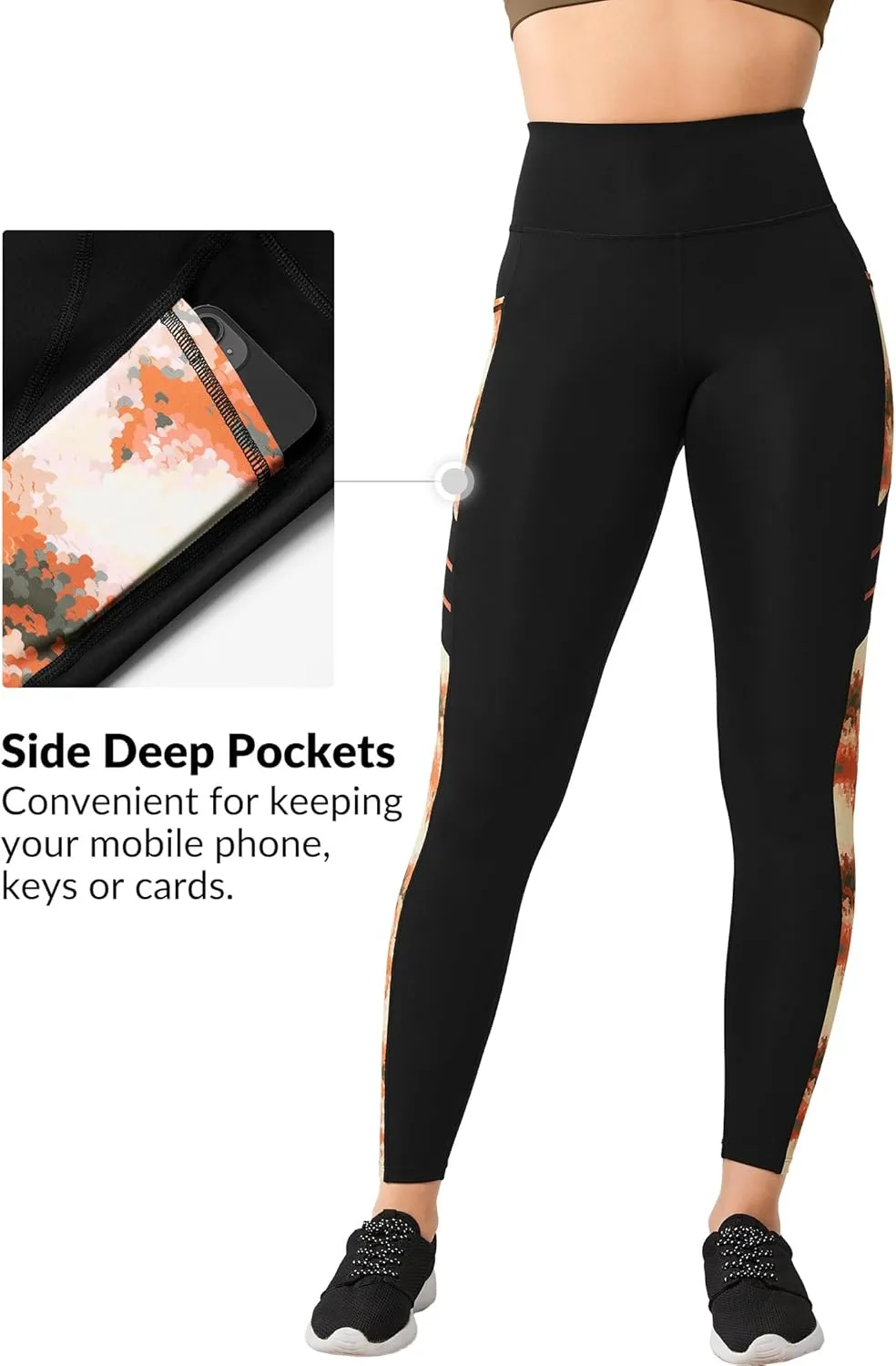 Yvette Printed Workout Leggings for Women High Waisted Yoga Pants with 2 Pockets Non See-Through Tummy Control