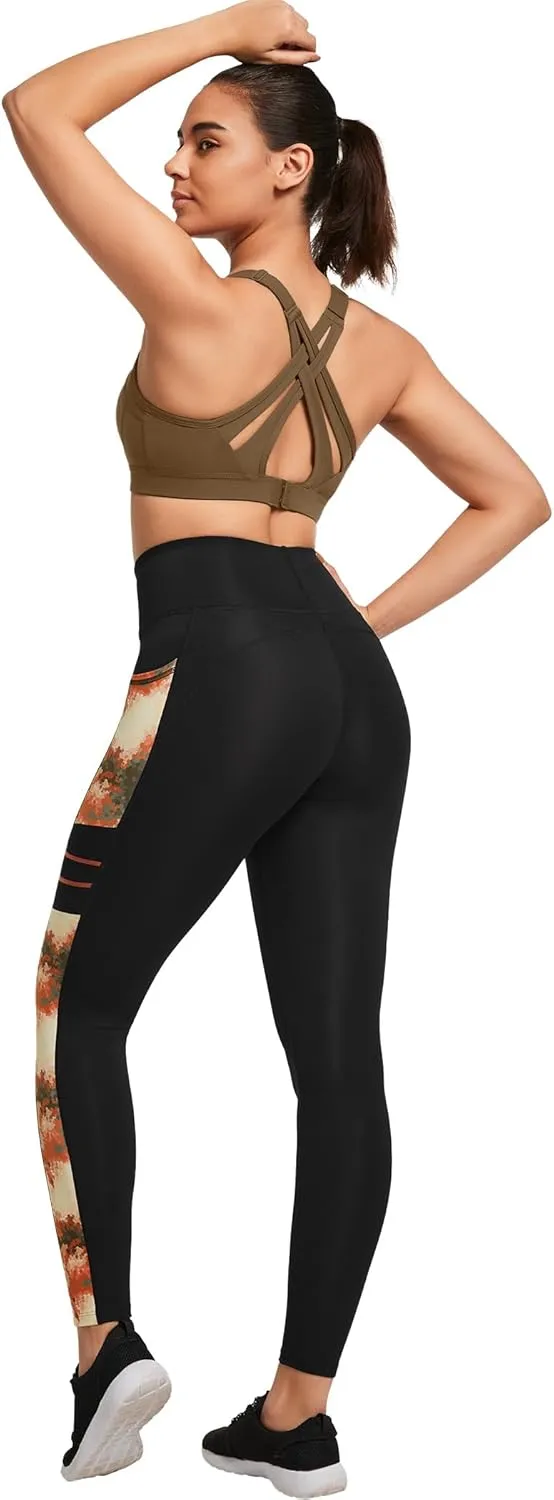 Yvette Printed Workout Leggings for Women High Waisted Yoga Pants with 2 Pockets Non See-Through Tummy Control