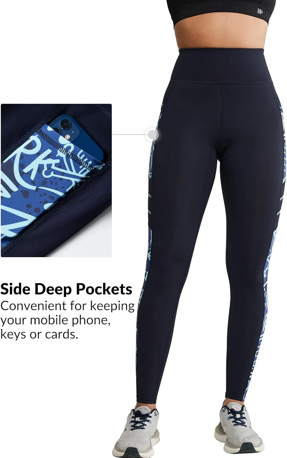 Yvette Printed Workout Leggings for Women High Waisted Yoga Pants with 2 Pockets Non See-Through Tummy Control