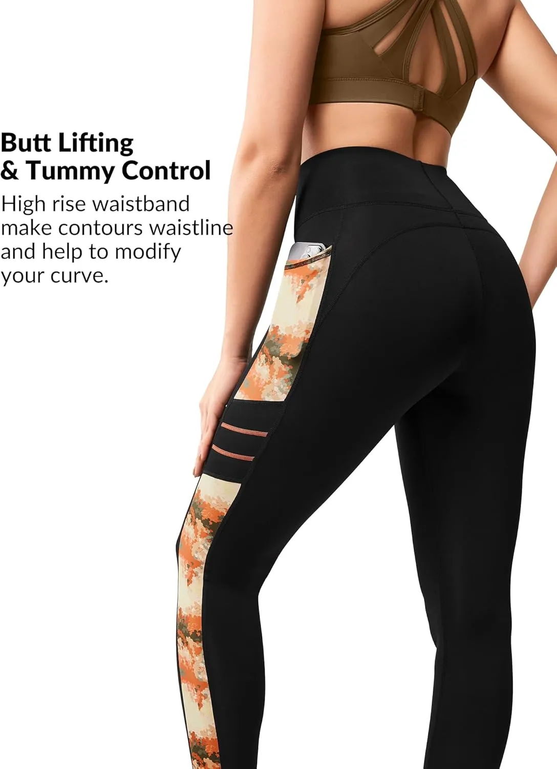 Yvette Printed Workout Leggings for Women High Waisted Yoga Pants with 2 Pockets Non See-Through Tummy Control